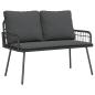 Preview: Gartenbank Schwarz 114x64x78 cm Poly-Rattan