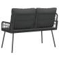 Preview: Gartenbank Schwarz 114x64x78 cm Poly-Rattan