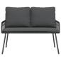 Preview: Gartenbank Schwarz 114x64x78 cm Poly-Rattan