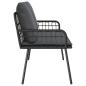 Preview: Gartenbank Schwarz 114x64x78 cm Poly-Rattan