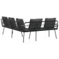 Preview: L-förmiges Sofa Schwarz 231x173x78 cm Poly-Rattan