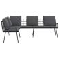 Preview: L-förmiges Sofa Schwarz 231x173x78 cm Poly-Rattan