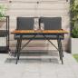 Preview: Esstisch Schwarz 110x55x62 cm aus Akazienholz