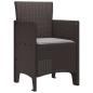 Preview: Gartenstuhl Set aus 2 Braun Rattan Standard Langlebig