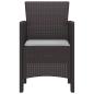 Preview: Gartenstuhl Set aus 2 Braun Rattan Standard Langlebig