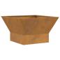 Preview: Feuerstelle Quadrat Schwarz 60x60x35 cm Wetterstahl