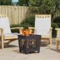 Preview: ARDEBO.de - Feuerstelle Quadrat Schwarz 40x40x40 cm Stahl