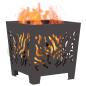 Preview: Feuerstelle Quadrat Schwarz 40x40x40 cm Stahl