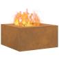 Preview: Feuerstelle Quadrat 80x80x40 cm Wetterfester Stahl