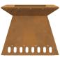 Preview: Feuerstelle 48x48x40 cm Wetterstahl