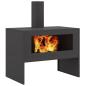 Preview: Feuerschale mit Schornstein Schwarz 80x50x96 cm Stahl