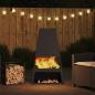 Preview: Feuerstelle mit Holzlager Schwarz 60x35x100 cm Stahl