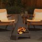 Preview: Feuerschale mit Schornstein Schwarz 50x43x52 cm Stahl