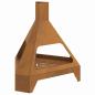 Preview: Feuerstelle mit Chimney 50x43x52 cm Wetterstahl