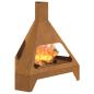 Preview: Feuerstelle mit Chimney 50x43x52 cm Wetterstahl