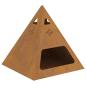 Preview: Feuerstelle Pyramide 50x50x51 cm Wetterfester Stahl