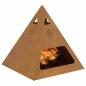 Preview: Feuerstelle Pyramide 50x50x51 cm Wetterfester Stahl