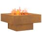 Preview: Feuerstelle Quadrat 80x80x40 cm Wetterstahl