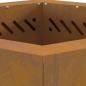 Preview: Rauchfreier Feuerstelle Sechseckig 48x48x51 cm Wetterbeständiger Stahl