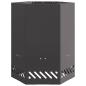 Preview: rauchfreier Feuergrill sechseckig Schwarz 38x38x51 cm Stahl