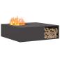 Preview: Feuerstelle Schwarz 100 x 100 x 30 cm Wetterfeststahl