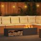 Preview: Feuerstelle mit Holzlager Schwarz 160x45x35 cm Stahl