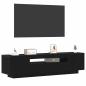 Preview: TV-Schrank mit LED-Lichtern, Schwarz Eiche, 160x35x40 cm, Holzwerkstoff