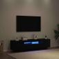 Preview: TV-Schrank mit LED-Lichtern, Schwarz Eiche, 160x35x40 cm, Holzwerkstoff