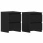 Preview: Nachttische mit Schubladen 2 Stk Schwarz Eiche 30x30x40 cm