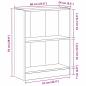 Preview: Bücherregal Schwarz 60x24x76 cm aus Holzwerkstoff