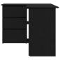 Preview: Schwarzer Eichen-Eckschreibtisch, 145x100x76 cm, Aus Holzwerkstoff