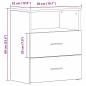 Preview: Nachttisch 2 stk. Schwarz Eichen-Optik 50 x 32 x 60 cm