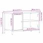 Preview: TV-Schrank Alteiche 80x40x50 cm Ingenieurholz und Stahl