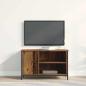 Preview: TV-Schrank Alteiche 80x40x50 cm Ingenieurholz und Stahl