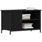 Preview: TV-Schrank Schwarz Eiche 80x40x50 cm Tischlerplatten und Stahl