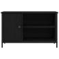 Preview: TV-Schrank Schwarz Eiche 80x40x50 cm Tischlerplatten und Stahl