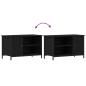 Preview: TV-Schrank Schwarz Eiche 80x40x50 cm Tischlerplatten und Stahl