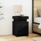 Preview: ARDEBO.de - Nachttisch mit LED-Lichtern Schwarz Eiche 35x39x55 cm