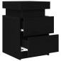 Preview: Nachttisch mit LED-Lichtern Schwarz Eiche 35x39x55 cm
