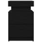 Preview: Nachttisch mit LED-Lichtern Schwarz Eiche 35x39x55 cm