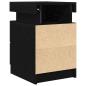 Preview: Nachttisch mit LED-Lichtern Schwarz Eiche 35x39x55 cm