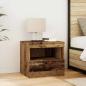 Preview: ARDEBO.de - Nachttisch mit LED-Lichtern Alte Holz 50x40x45 cm