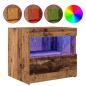 Preview: Nachttisch mit LED-Lichtern Alte Holz 50x40x45 cm