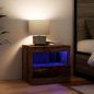 Preview: Nachttisch mit LED-Lichtern Alte Holz 50x40x45 cm