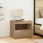 Preview: ARDEBO.de - Nachttisch mit LED-Lichtern Artisan Eiche 50x40x45 cm