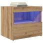 Preview: Nachttisch mit LED-Lichtern Artisan Eiche 50x40x45 cm