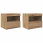 Preview: Nachttisch 2 stk. Artisan-Eiche 50 x 40 x 45 cm Holzwerkstoff