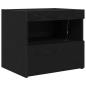 Preview: Nachttisch mit LED-Lichtern Schwarz Eiche 50x40x45 cm