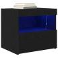 Preview: Nachttisch mit LED-Lichtern Schwarz Eiche 50x40x45 cm