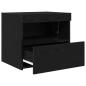 Preview: Nachttisch mit LED-Lichtern Schwarz Eiche 50x40x45 cm
